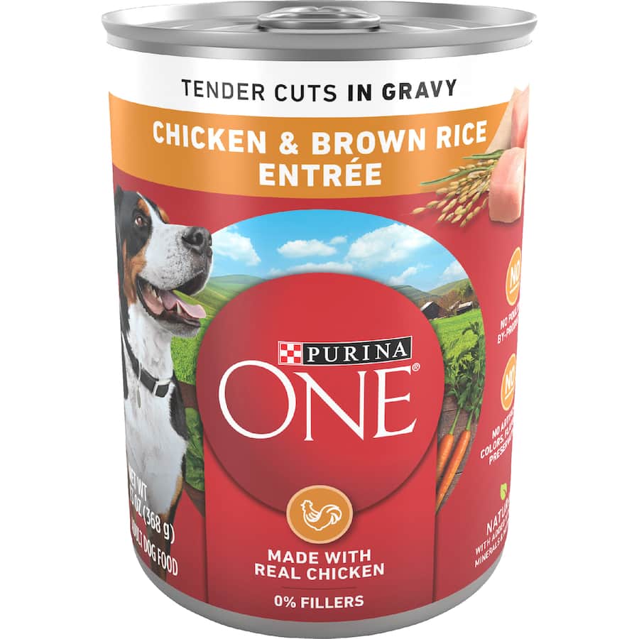 Purina One Wet Dog Food Tender Cuts Chicken In Gravy Can 368g