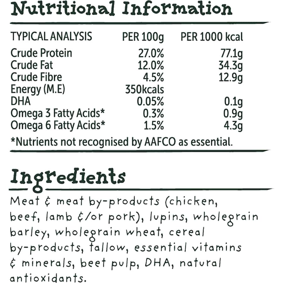 Billie's Bowl Puppy Dry Dog Food Aussie Chicken Bag 3kg