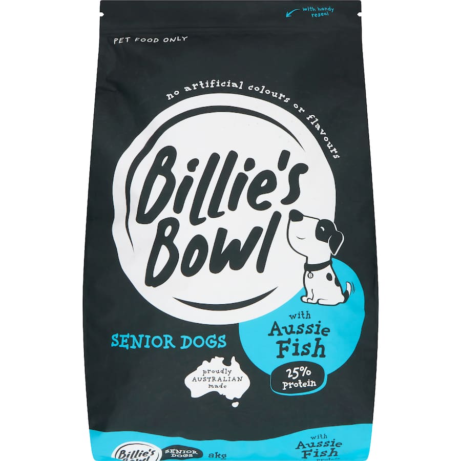 Billie's Bowl Senior Dry Dog Food Aussie Fish Bag 8kg