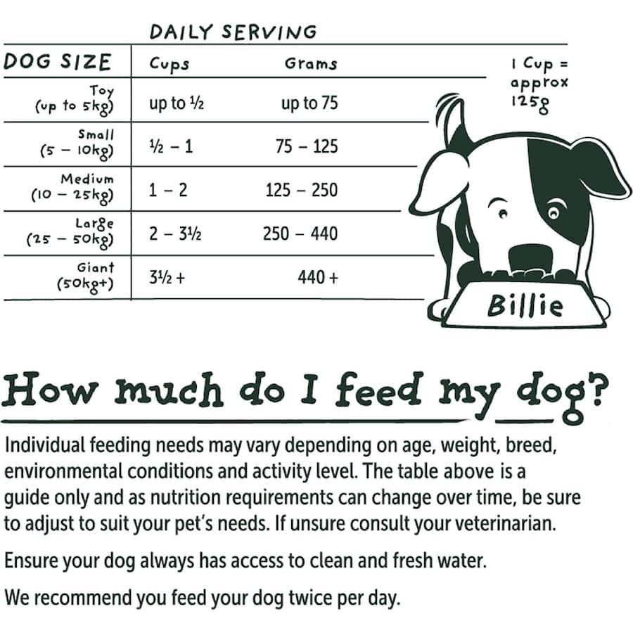 Billie's Bowl Adult Dry Dog Food Aussie Beef Bag 3kg