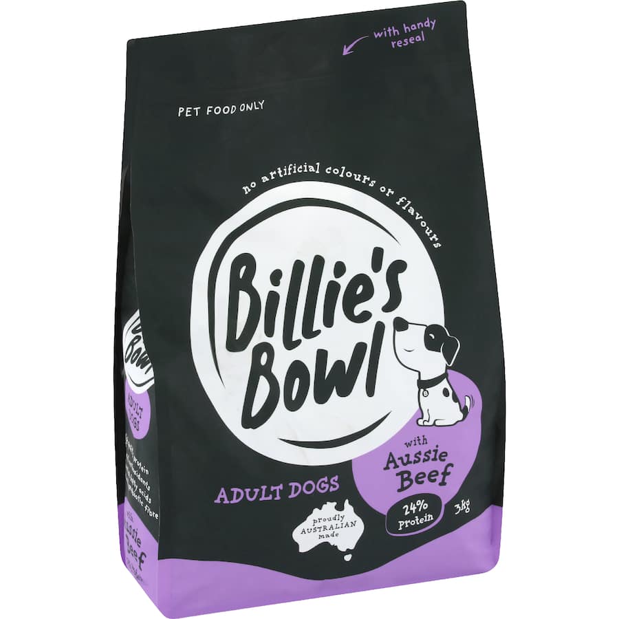 Billie's Bowl Adult Dry Dog Food Aussie Beef Bag 3kg