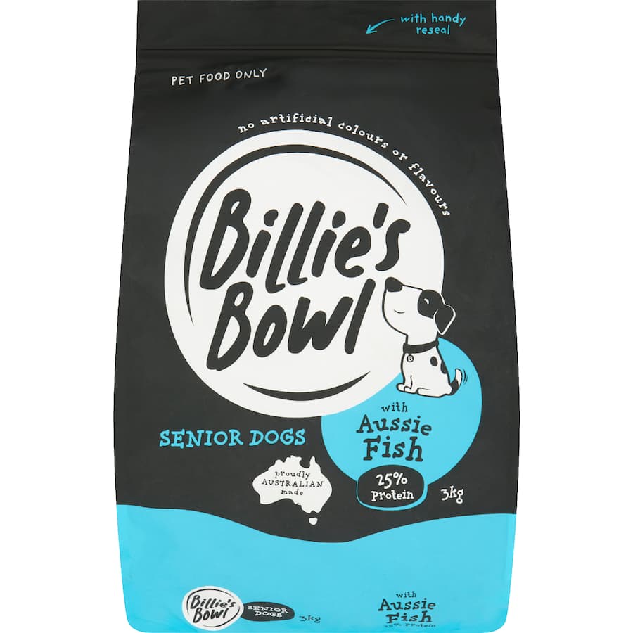 Billie's Bowl Senior Dry Dog Food Aussie Fish Bag 3kg