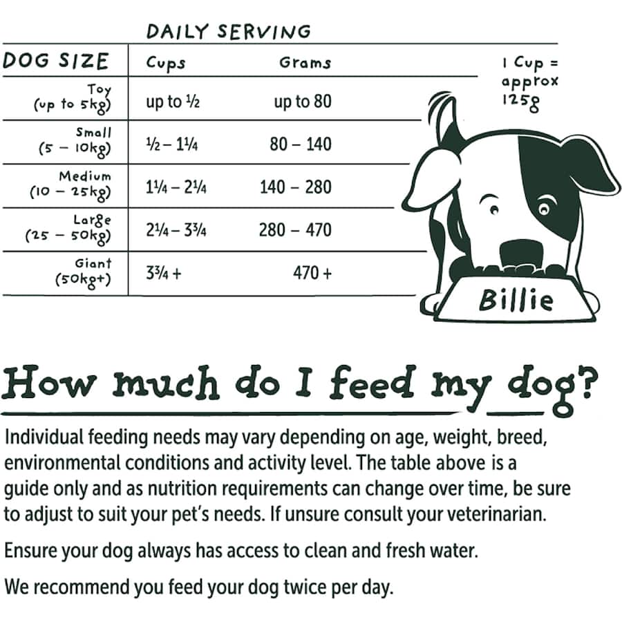 Billie's Bowl Senior Dry Dog Food Aussie Fish Bag 3kg