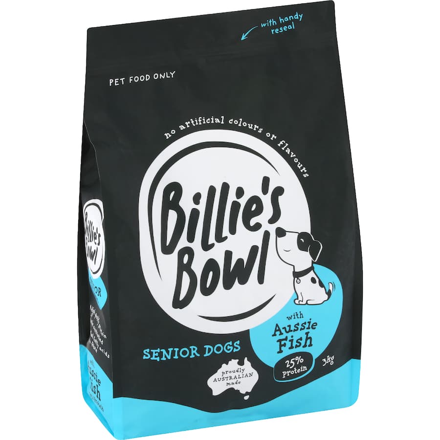 Billie's Bowl Senior Dry Dog Food Aussie Fish Bag 3kg