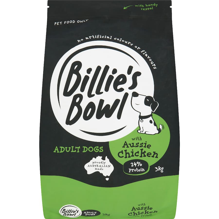 Billie's Bowl Adult Dry Dog Food Aussie Chicken Bag 3kg