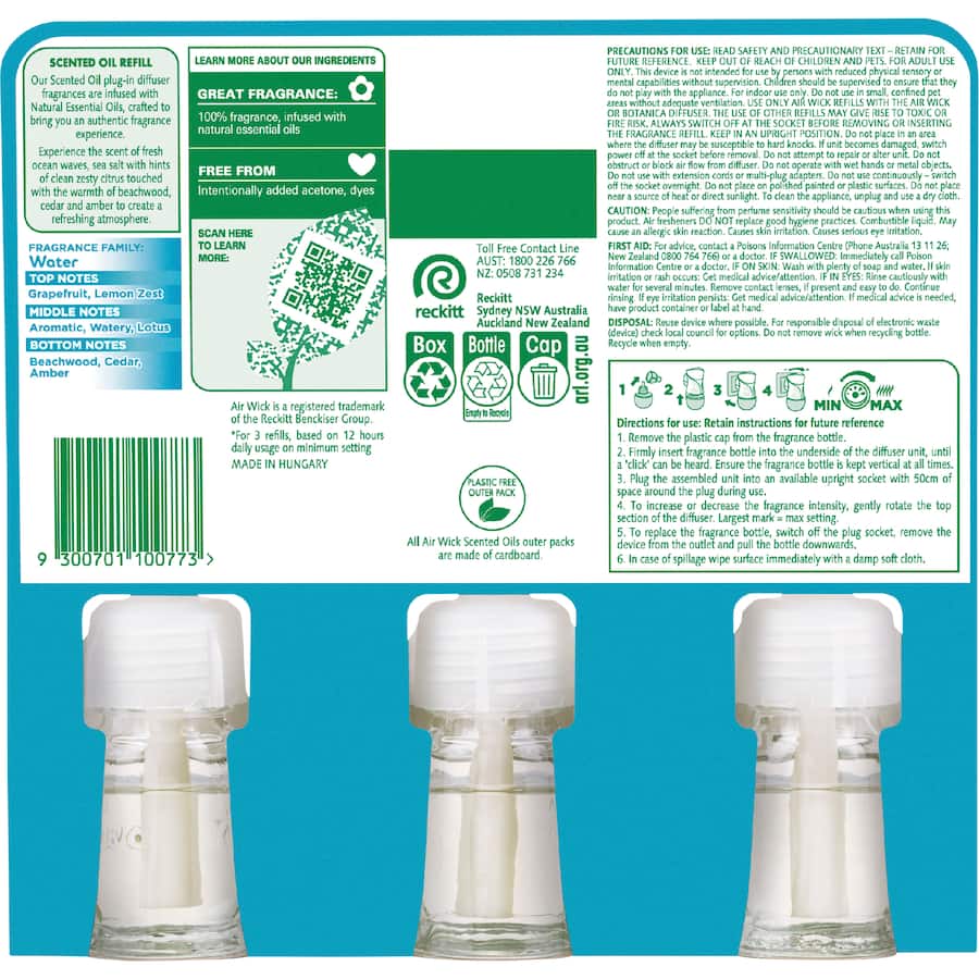 Air Wick Essential Oils Air Freshener Refill Ocean Waves & Sea Salt 57mL