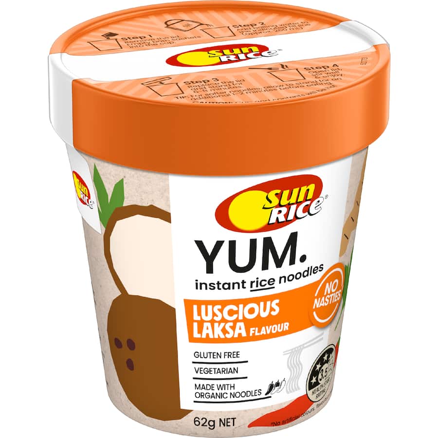 Sunrice Instant Noodles Cup Luscious Laksa - 62g