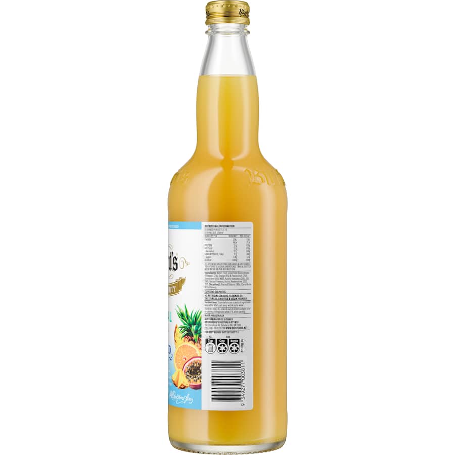 Bickford's Cordial Tropical No Added Sugar 750mL