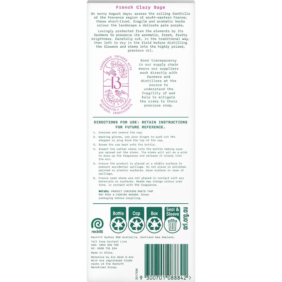 Air Wick Botanica Air Freshener French Sage Reed Diffuser 85mL