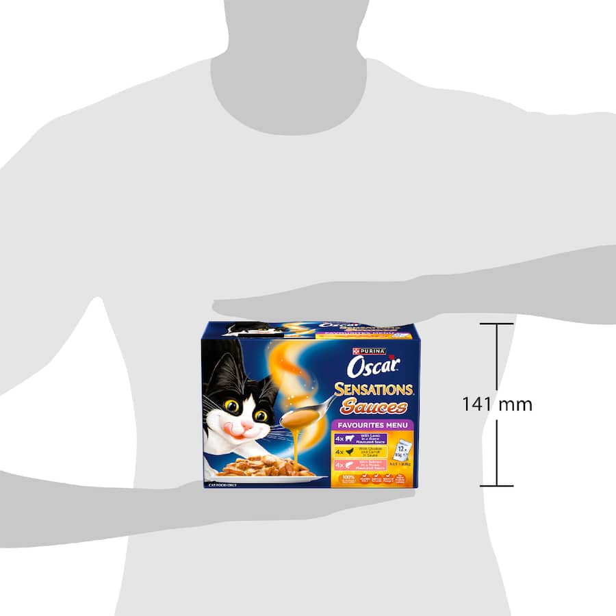 Oscar Sensations Sauces Wet Cat Food Favourites Menu Pouches 12x85g