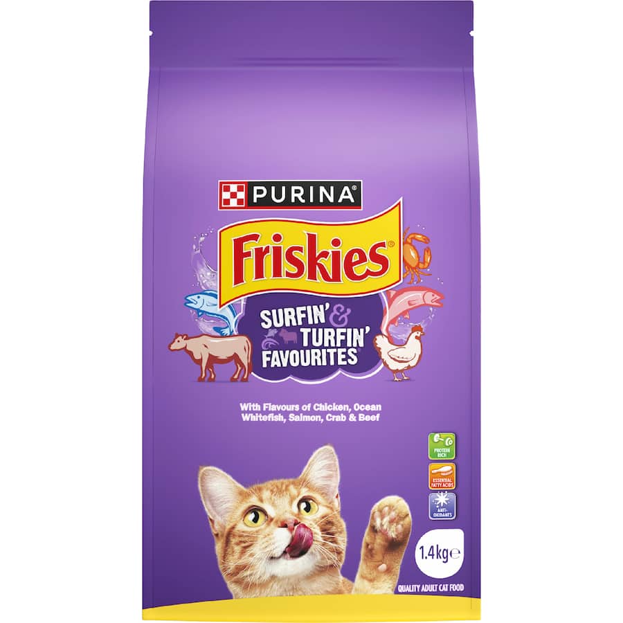 Friskies Dry Cat Food Surfin' & Turfin' Favourites Bag 1.4kg