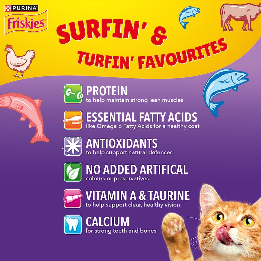Friskies Dry Cat Food Surfin' & Turfin' Favourites Bag 1.4kg