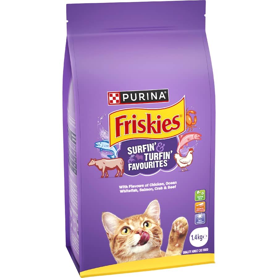 Friskies Dry Cat Food Surfin' & Turfin' Favourites Bag 1.4kg