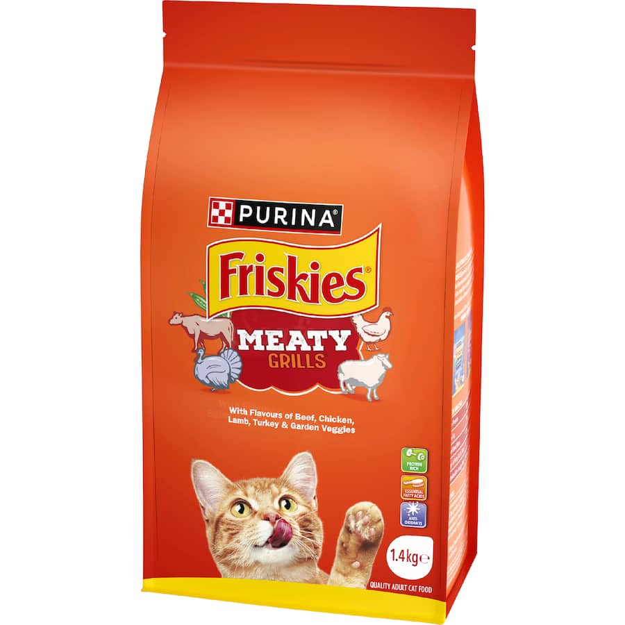 Friskies Dry Cat Food Meaty Grills Bag 1.4kg