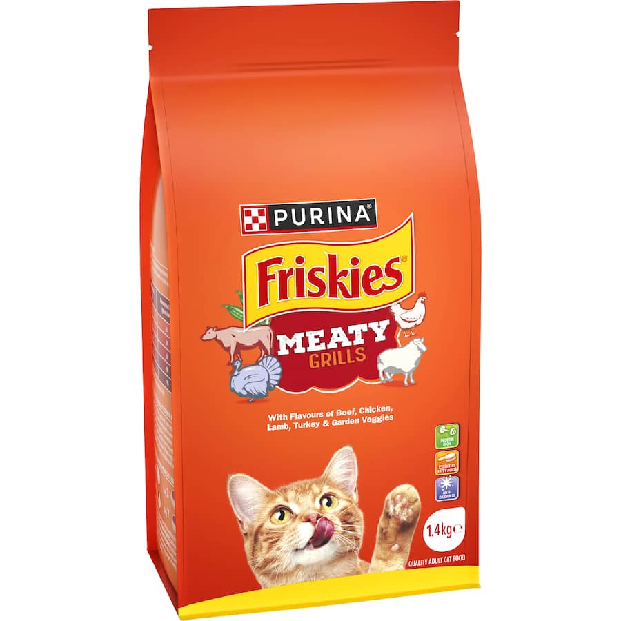 Friskies Dry Cat Food Meaty Grills Bag 1.4kg