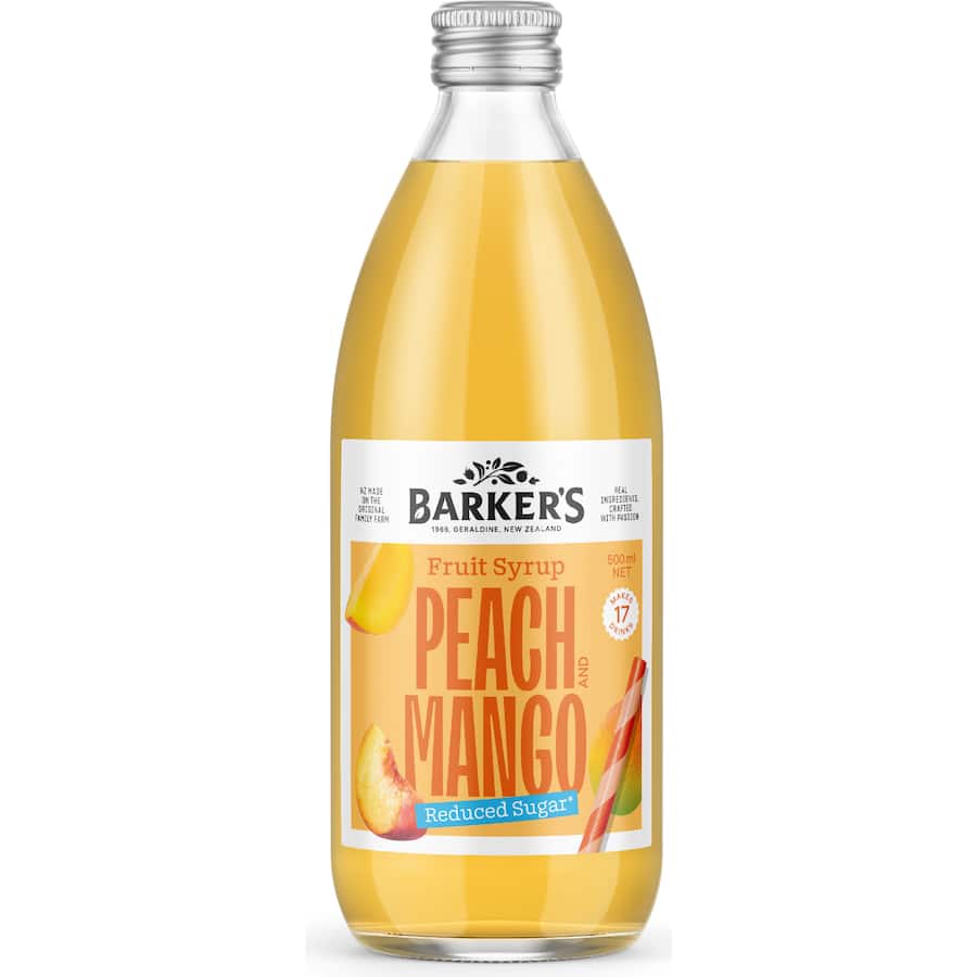 Barker's Soda Syrup Peach & Apple 500mL