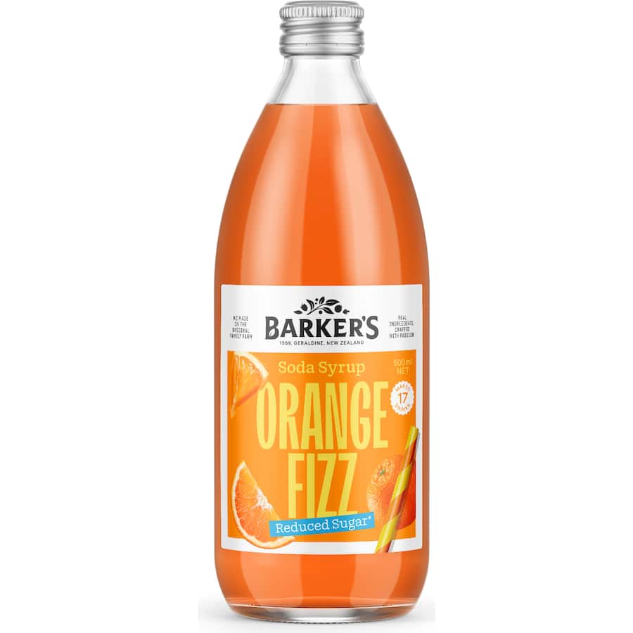 Barker's Soda Syrup Orange Fizz 500mL