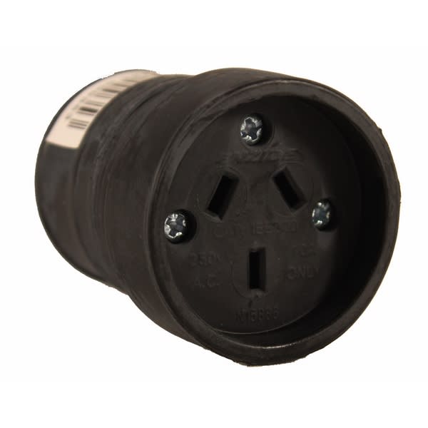 HPM Plug base Rubber Socket 10A Black (Female)