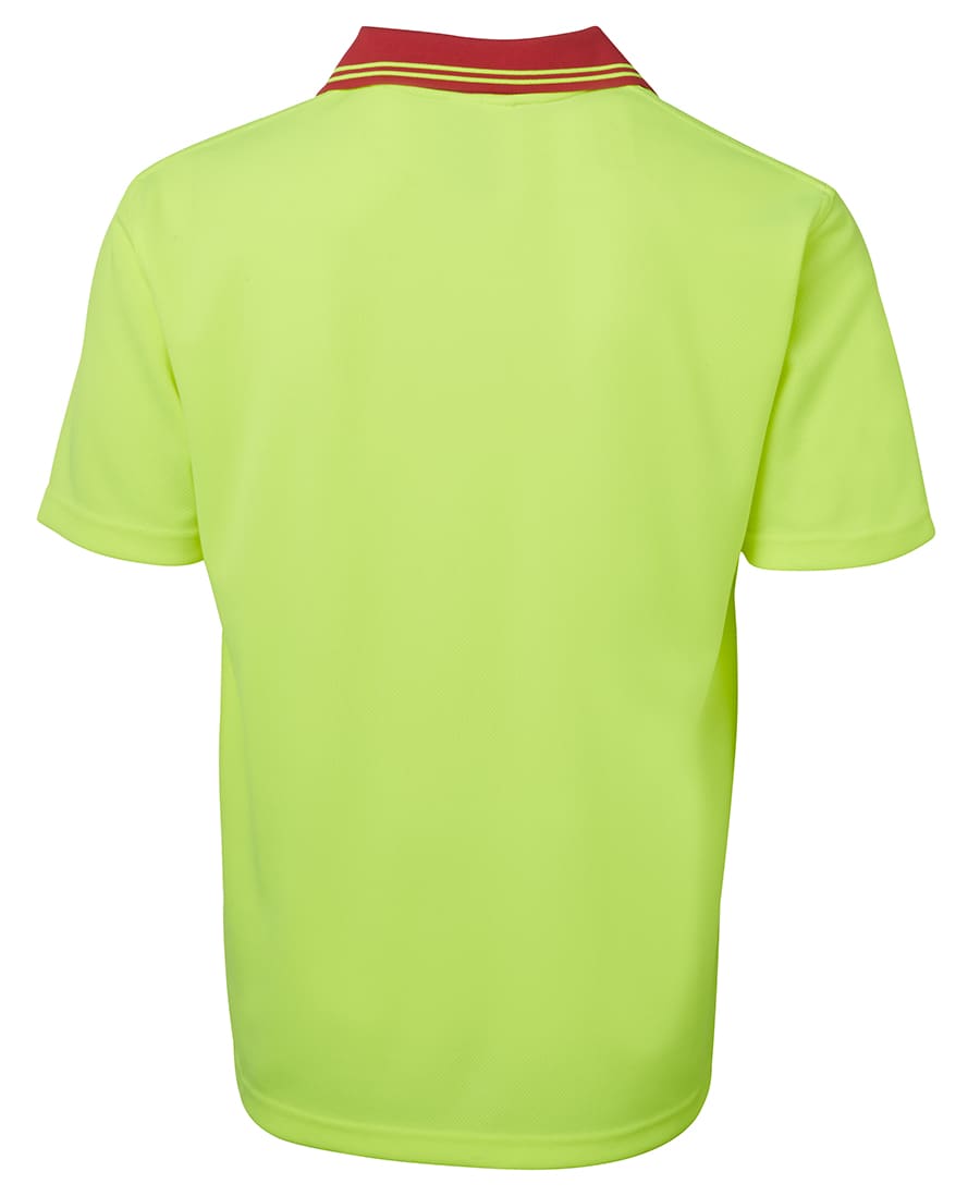 JB's Wear, Hi Vis Non Button Polo, 6HNB - Lime/Navy - 2XL