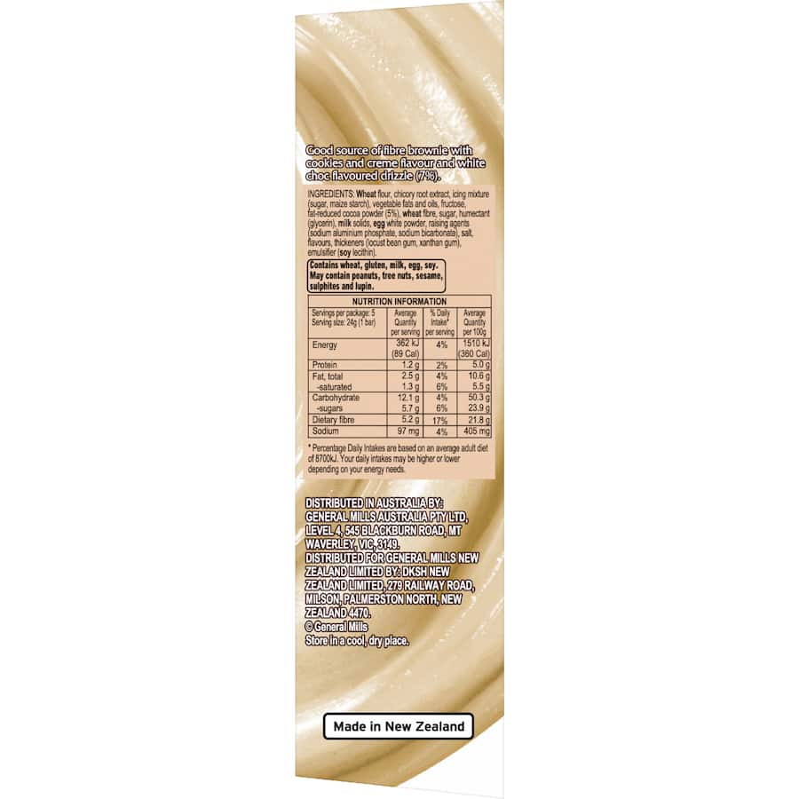 Fibre One Cake Bars Cookies & Creme 120g