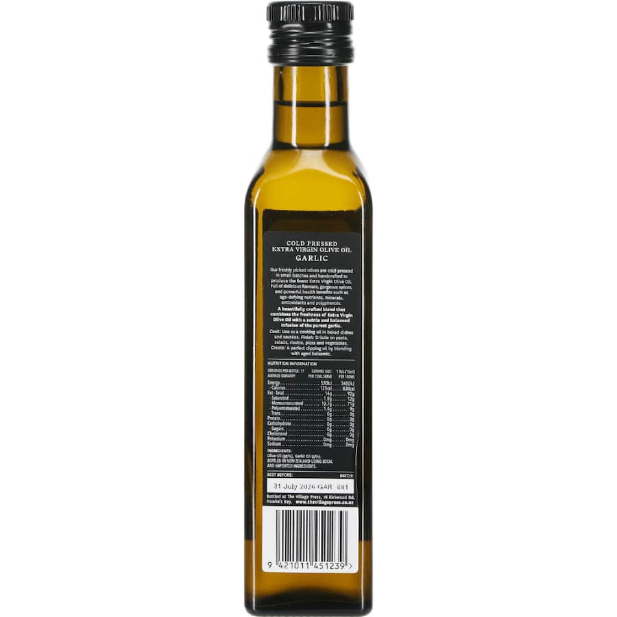 The Village Press Olive Oil Garlic Infused Extra Virgin 250mL