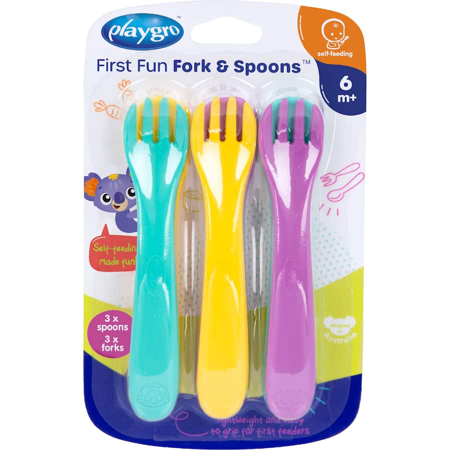 Playgro Baby Fork & Spoon Set - 6 pack