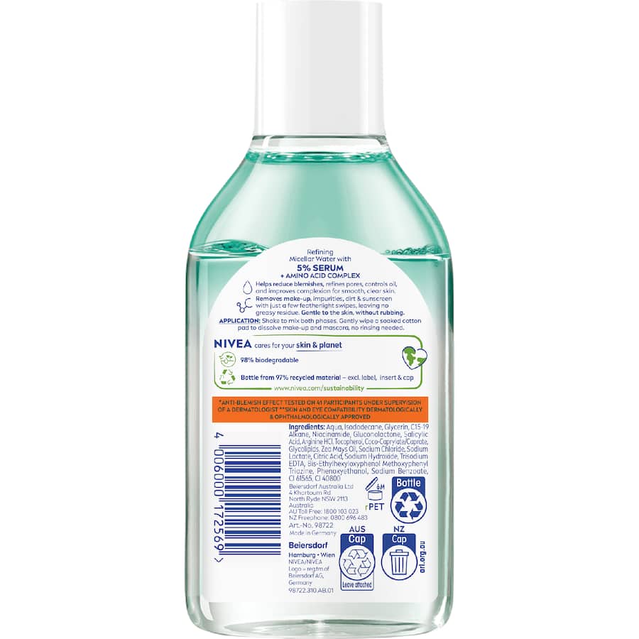 Nivea Micellar Water Derma Skin Clear - 400mL