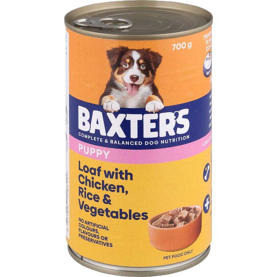 Baxter's Wet Dog Food Puppy Chicken Loaf, Rice & Veg Tin 700g