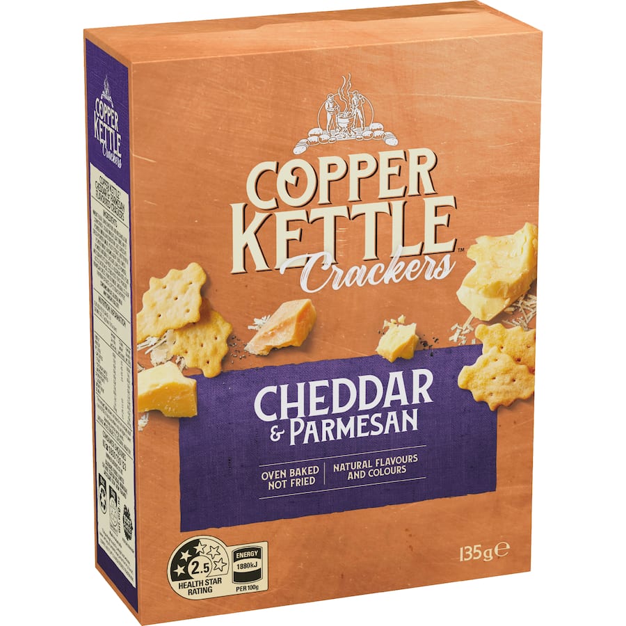 Copper Kettle Crackers Cheddar & Parmesan 135g