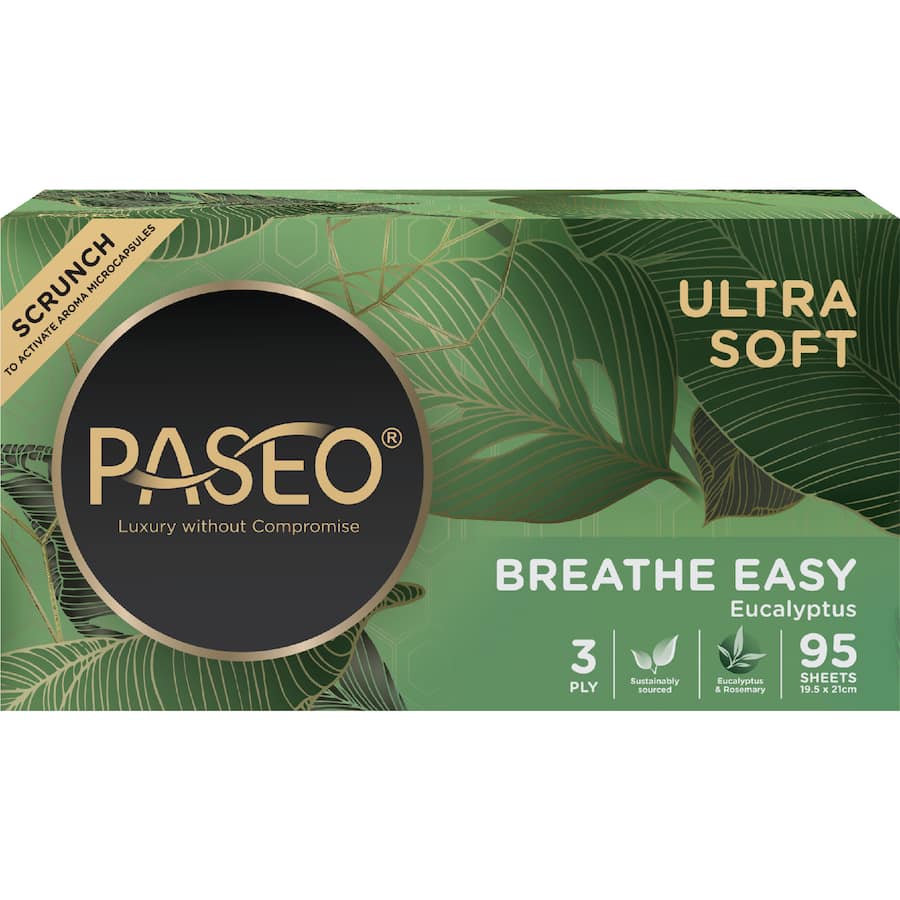 Paseo Facial Tissues Ultra Soft Eucalyptus 95 pack