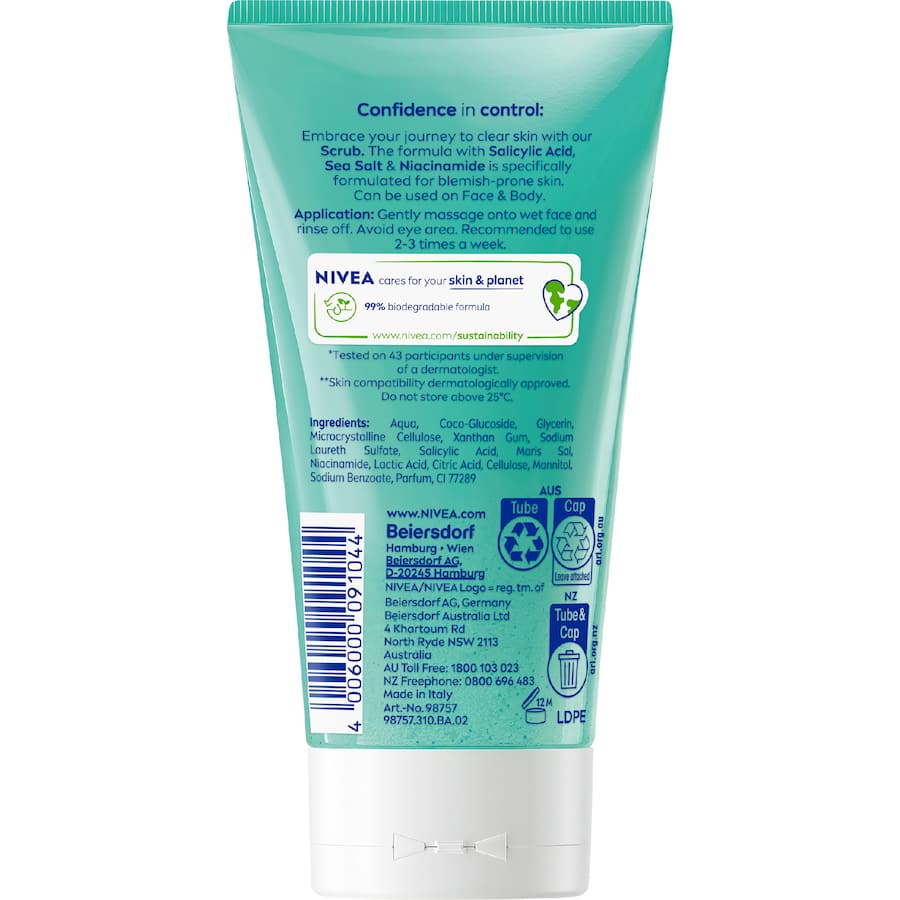 Nivea Facial Scrub Derma Skin Clear - 150mL
