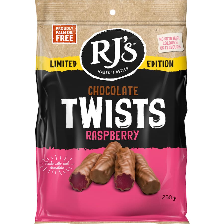 Rj's Licorice Twist Milk Raspberry 250g