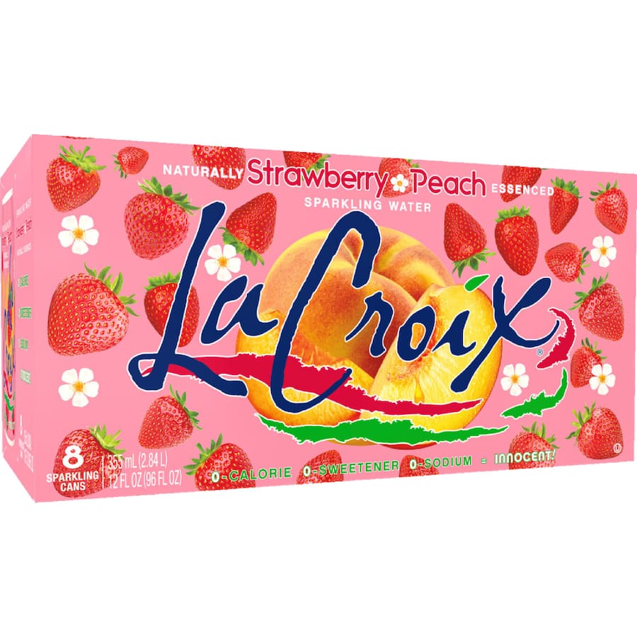 La Croix Sparkling Water Strawberry Peach - 8 pack 330mL
