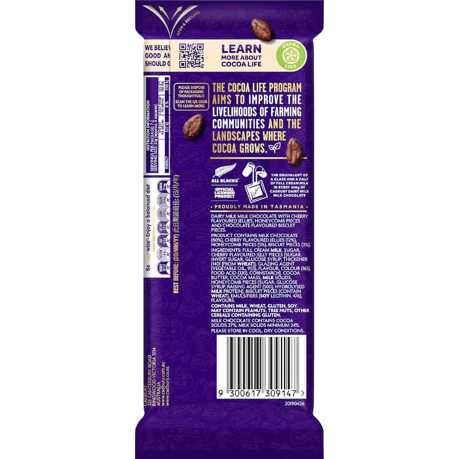 Cadbury Chocolate Dairy Milk Black Forest Crunch 180g