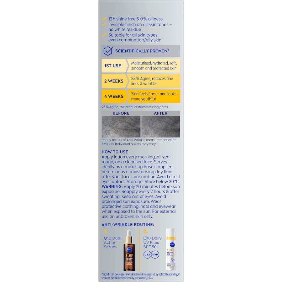 Nivea Sunscreen Q10 Daily Uv Fluid - 40mL