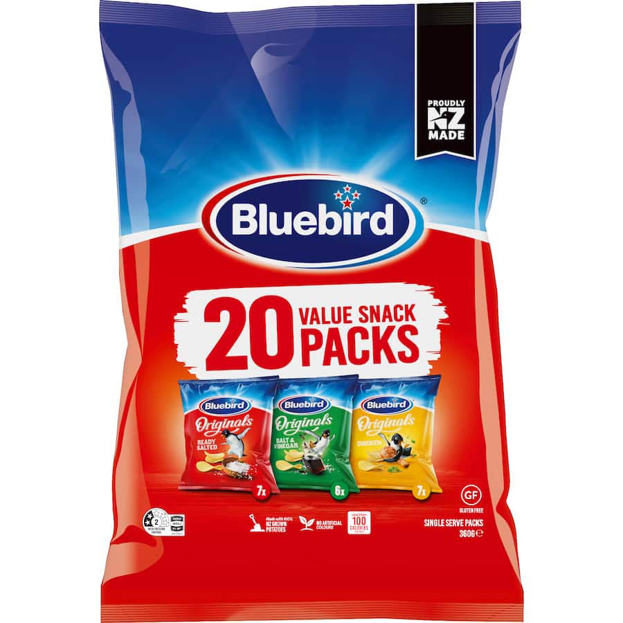 Bluebird Originals Mix Potato Chips Multipack 20 pack 360g