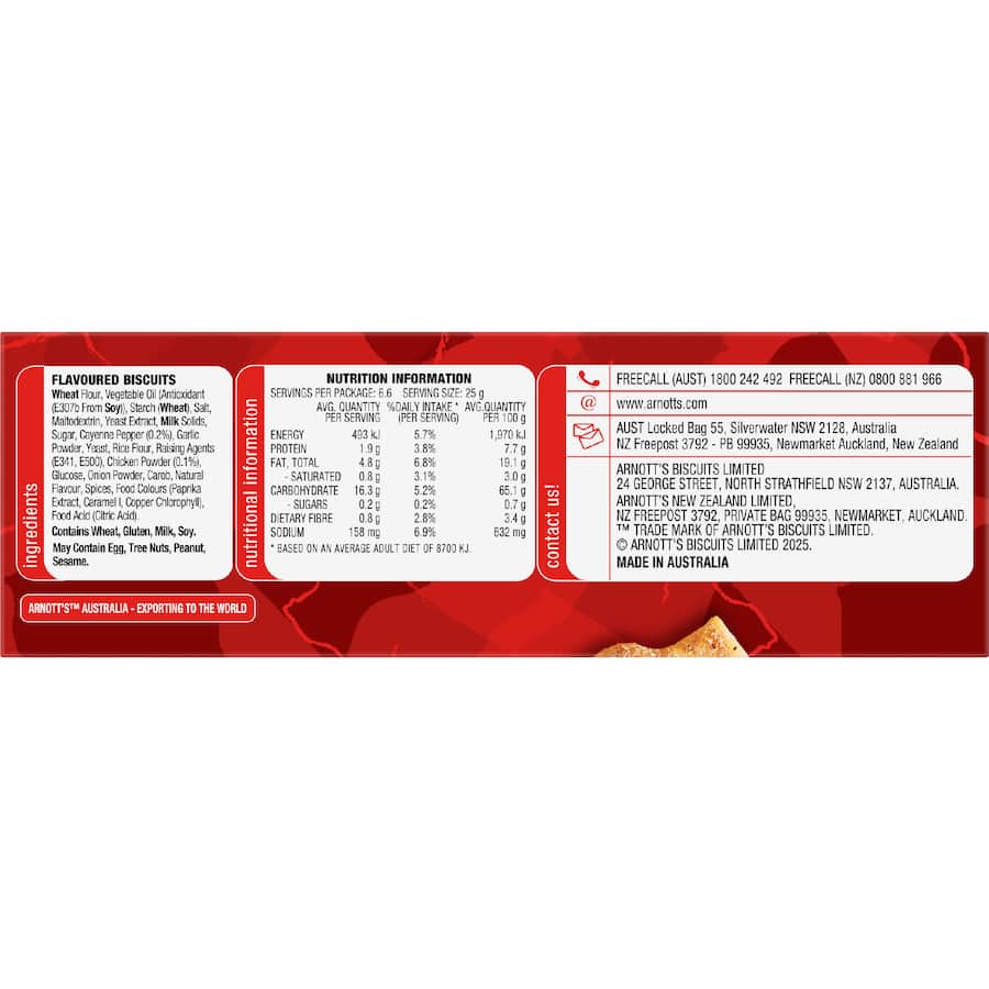 Arnotts Shapes Crackers Fried Chicken 165g