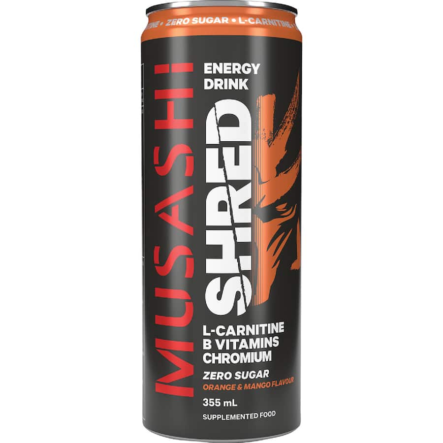 Musashi Energy Drink Shred Orange & Mango 355mL