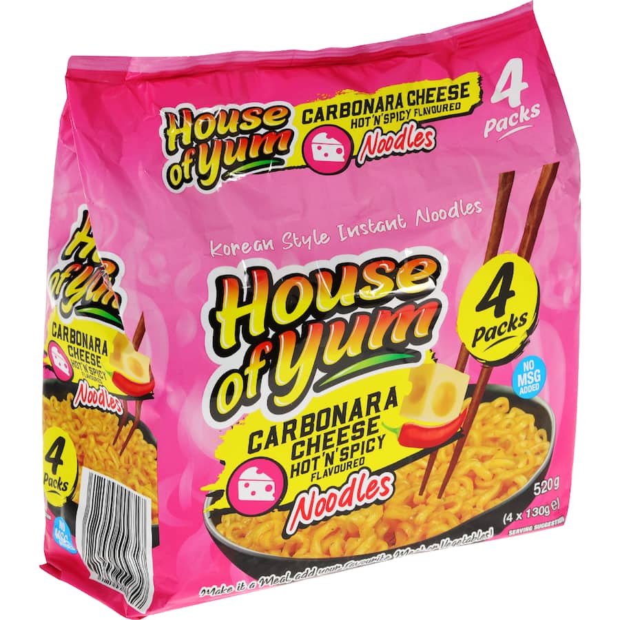 House Of Yum Noodles Korean Style Carbona - 4 pack 520g
