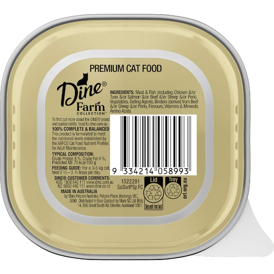 Dine Farm Collection Wet Cat Food Salmon, Sweet Potato & Spinach 7x85g