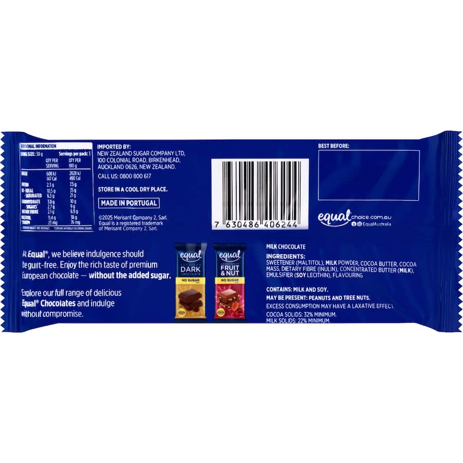Equal Chocolate Block Milk Chocolate - 100g