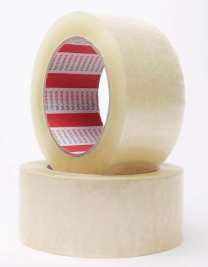 Clear packaging tape roll (72mm x 100m) with high-performance adhesive for reliable sealing and freezer-safe use at -20°C.