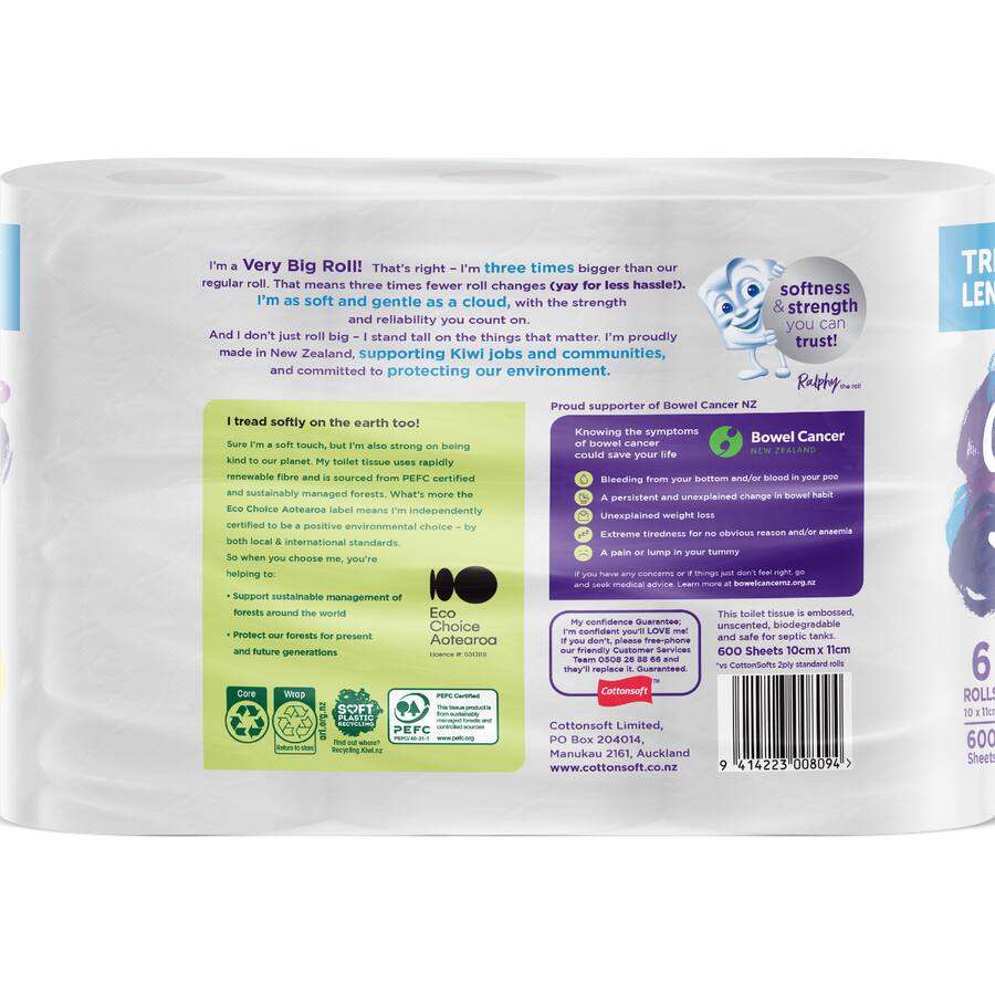 Cotton Softs Toilet Paper 2ply Triple Length - 6pack