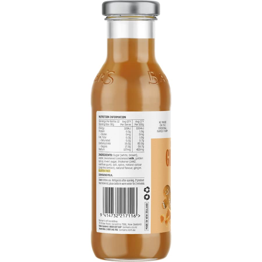 Barkers Dessert Sauce Gingerbread Caramel - 365g