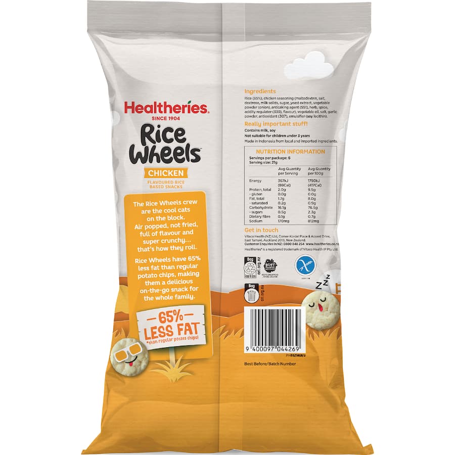 Healtheries Snack Rice Wheels Chicken - 6 pack 126g