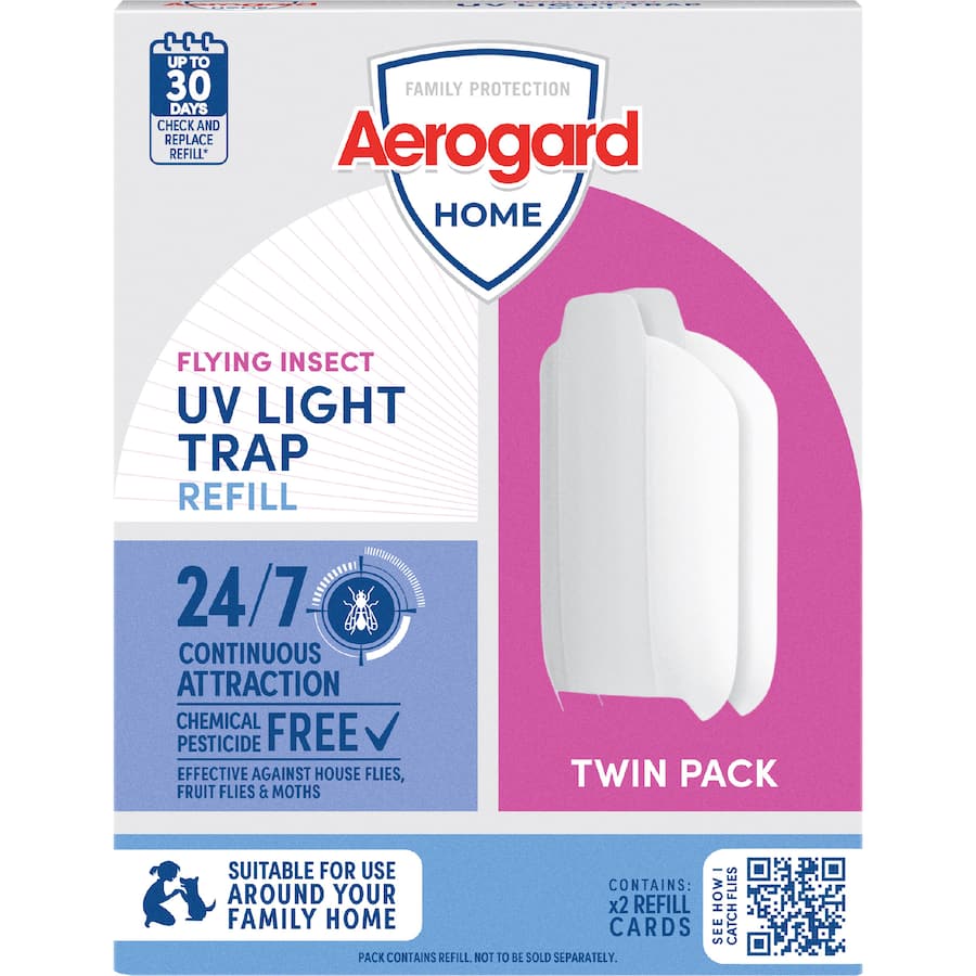 Aerogard Home Flying Insect Light Trap Refill Box 2pack