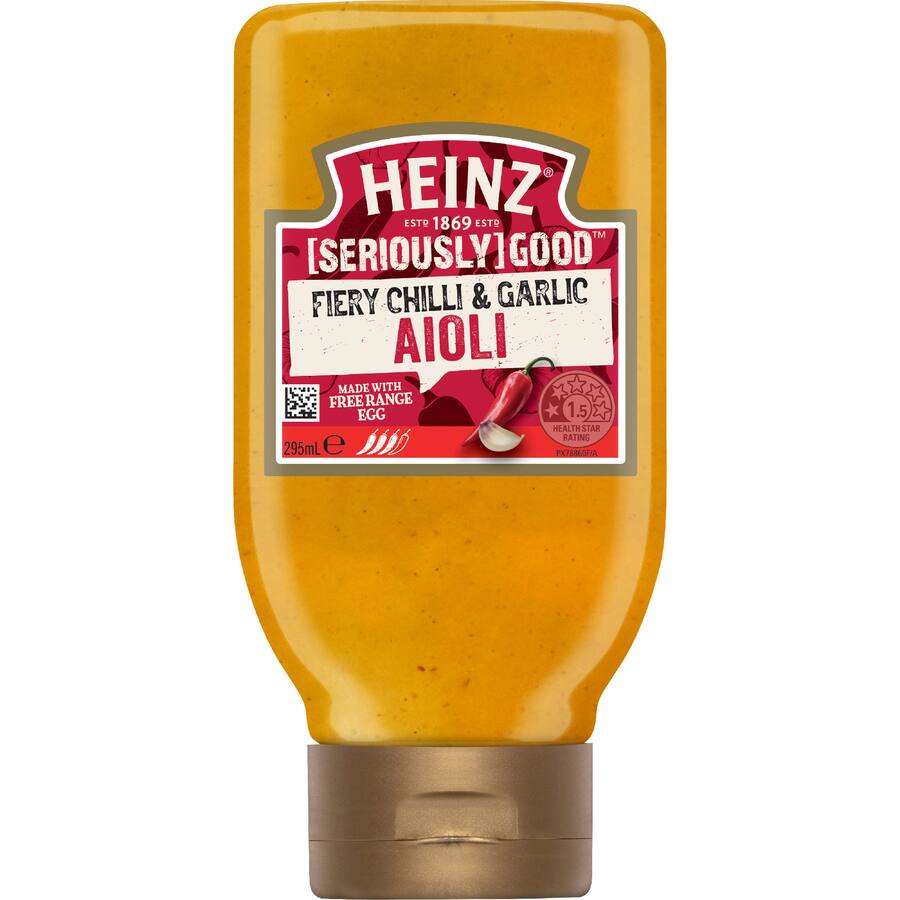 Heinz Seriously Good Mayonnaise Spicy Fiery Chilli Garlic Aiol - 295mL