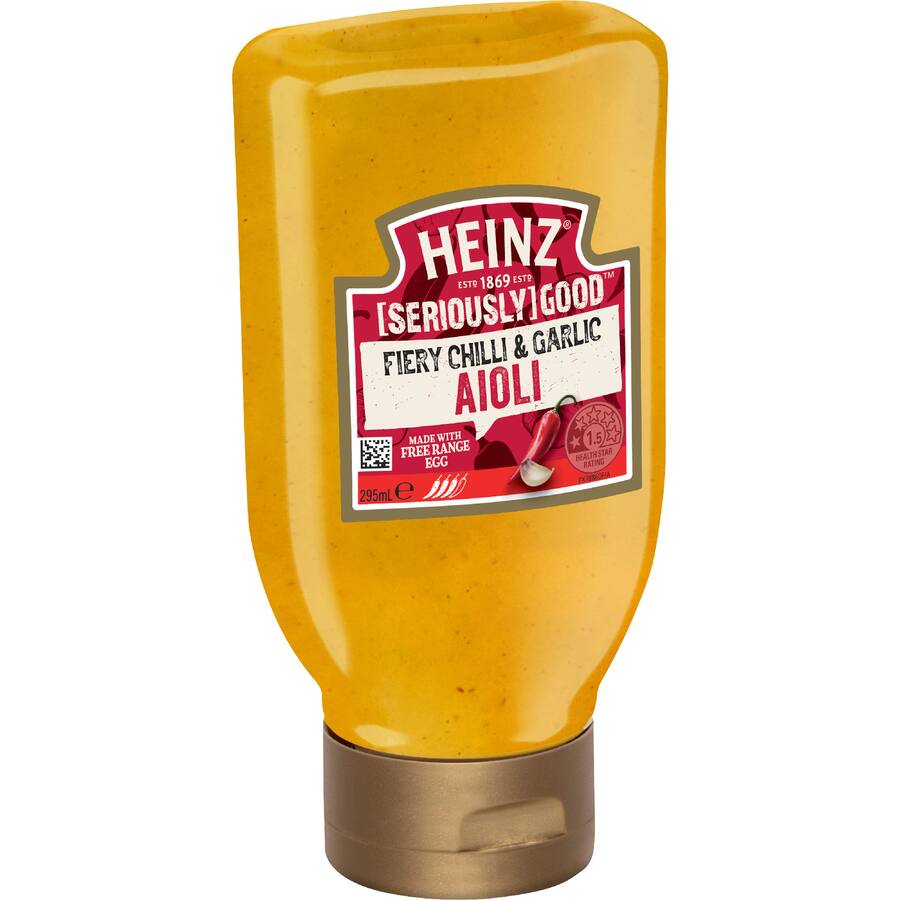 Heinz Seriously Good Mayonnaise Spicy Fiery Chilli Garlic Aiol - 295mL