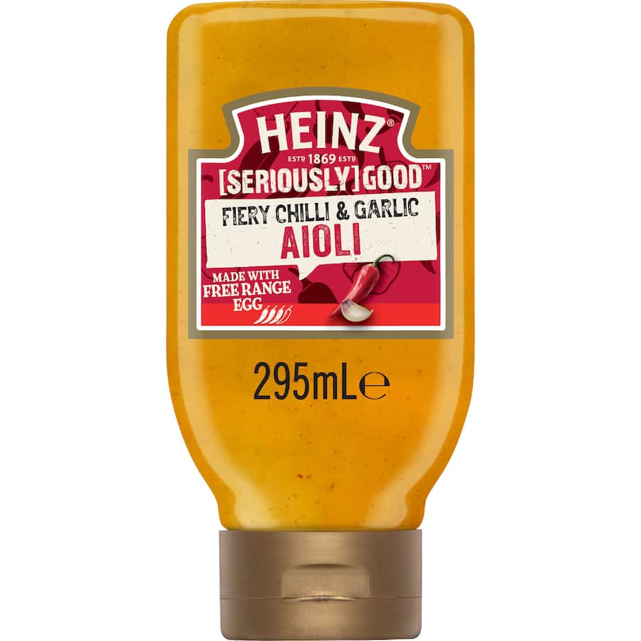 Heinz Seriously Good Mayonnaise Spicy Fiery Chilli Garlic Aiol - 295mL