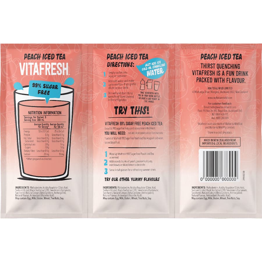Vitafresh Tea Powdered Drink Peach Iced - 45g